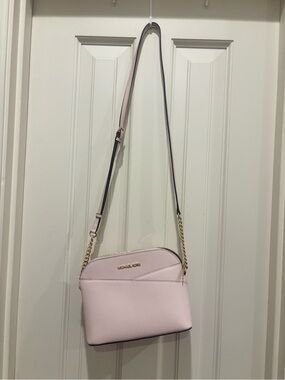 Michael Kors Light Pink Crossbody Bag with Gold Chain